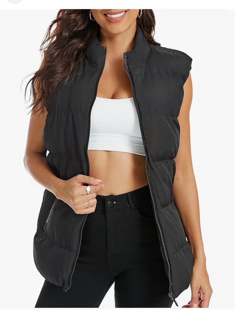Esprit Black Quilted Sleeveless Puffer Vest